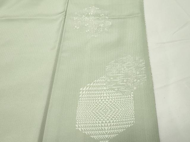 平和屋着物●訪問着　刺繍　流水草花文　金彩　正絹　逸品　CABD9470gh