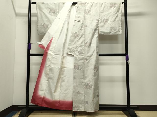 平和屋着物●本場大島紬　白大島　9マルキ　総絣　雲重ね人物風景文　正絹　逸品　CABD9472gh