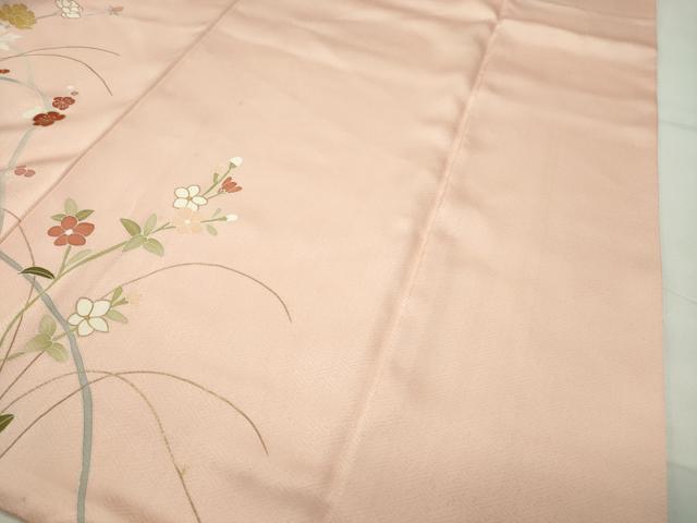 平和屋着物●訪問着　駒刺繍　草花文　金彩　正絹　逸品　CABD9473gh