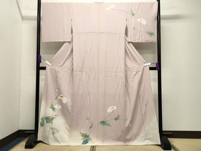平和屋着物●訪問着　作家物　草花文　暈し染め　ロング丈　正絹　逸品　CABD9476gh