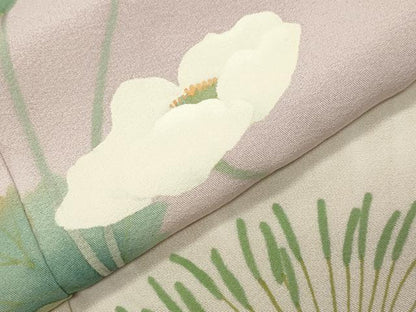 平和屋着物●訪問着　作家物　草花文　暈し染め　ロング丈　正絹　逸品　CABD9476gh