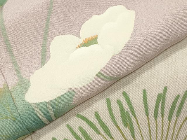 平和屋着物●訪問着　作家物　草花文　暈し染め　ロング丈　正絹　逸品　CABD9476gh
