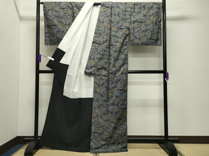 平和屋着物●本場大島紬　7マルキ　風景文　正絹　逸品　未使用　CABD9477gh