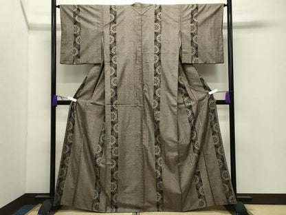 平和屋着物●本場大島紬　9マルキ　源氏車　正絹　逸品　CABD9478gh