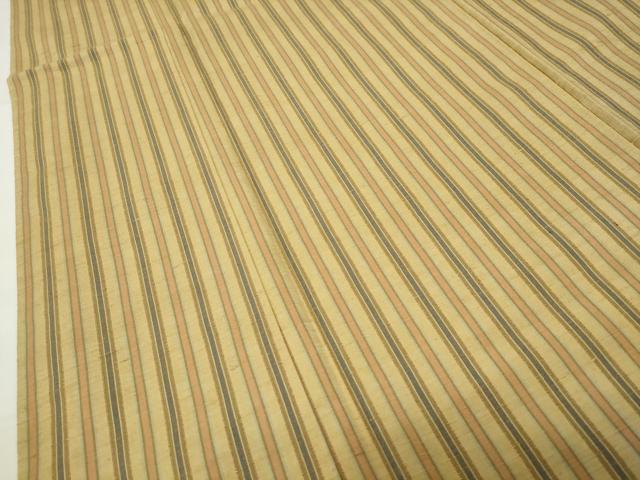 平和屋着物●上質な紬　縞　正絹　逸品　CABD9479gh