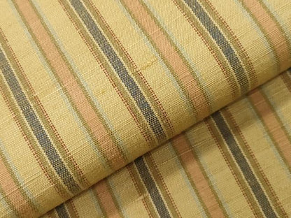 平和屋着物●上質な紬　縞　正絹　逸品　CABD9479gh