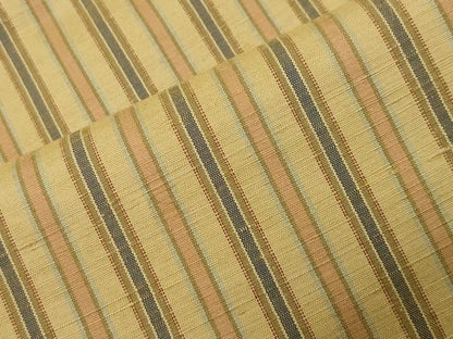 平和屋着物●上質な紬　縞　正絹　逸品　CABD9479gh