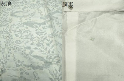 平和屋着物●結城紬　100亀甲　雲取り草花文　証紙付き　正絹　逸品　CABD9484gh