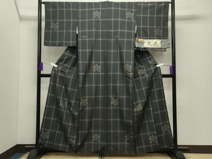 平和屋着物●伝統工芸士　池田光正　紬　花月　証紙付き　正絹　逸品　CABD9488gh