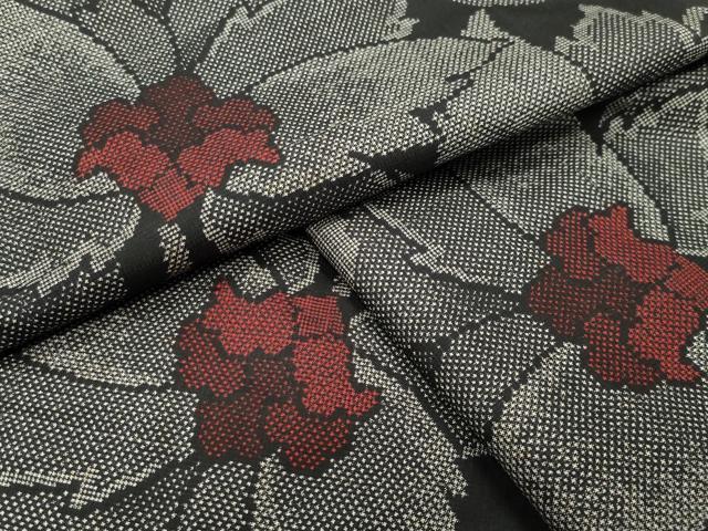 平和屋着物●本場大島紬　7マルキ　更紗花唐草文　正絹　逸品　CABD9491gh