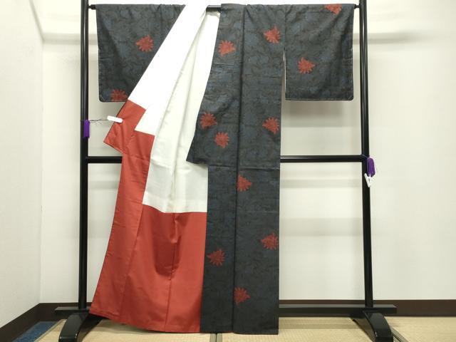平和屋着物●本場大島紬　7マルキ　更紗花唐草文　正絹　逸品　未使用　CABD9493gh