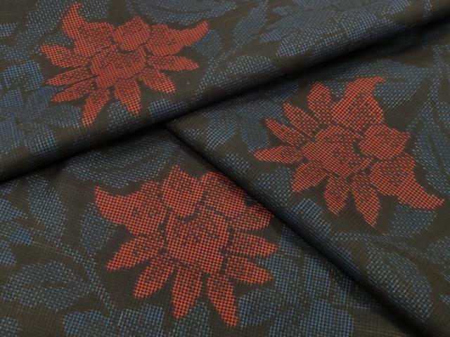 平和屋着物●本場大島紬　7マルキ　更紗花唐草文　正絹　逸品　未使用　CABD9493gh