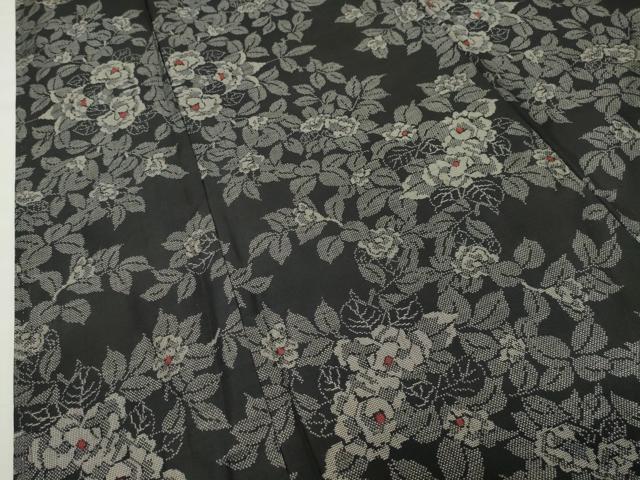 平和屋着物●本場大島紬　9マルキ　草花文　正絹　逸品　CABD9494gh