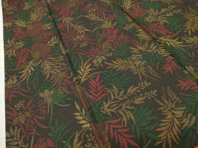 平和屋着物●本場大島紬　7マルキ　草花文　正絹　逸品　未使用　CABD9495gh