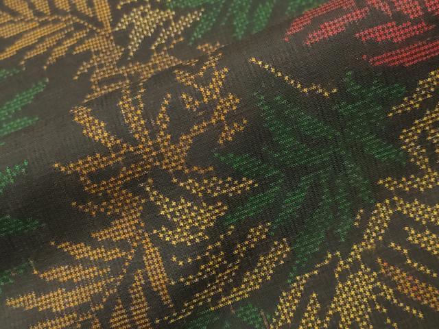 平和屋着物●本場大島紬　7マルキ　草花文　正絹　逸品　未使用　CABD9495gh