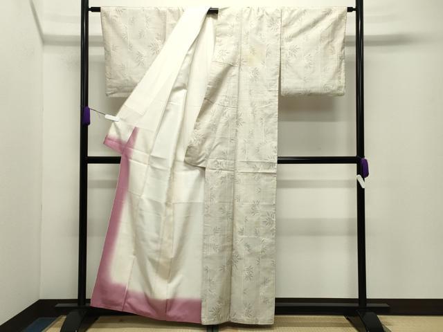 平和屋着物●本場大島紬　白大島　9マルキ　草木文　正絹　逸品　CABD9502gh