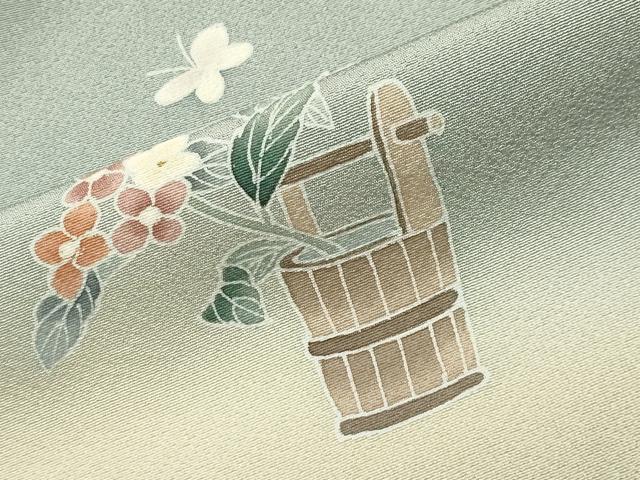 平和屋着物●訪問着　友禅　作家物　童子遊び　暈し染め　正絹　逸品　CABD9503gh