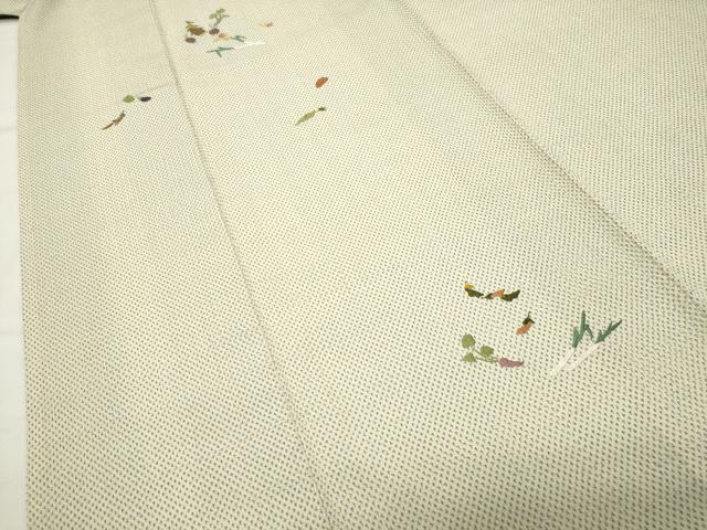 平和屋着物●本塩沢　訪問着　総刺繍　成り物　正絹　逸品　CABD9505gh