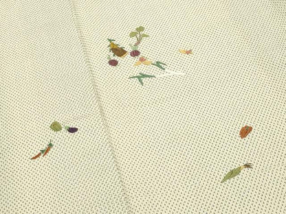 平和屋着物●本塩沢　訪問着　総刺繍　成り物　正絹　逸品　CABD9505gh
