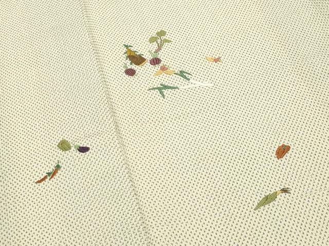 平和屋着物●本塩沢　訪問着　総刺繍　成り物　正絹　逸品　CABD9505gh