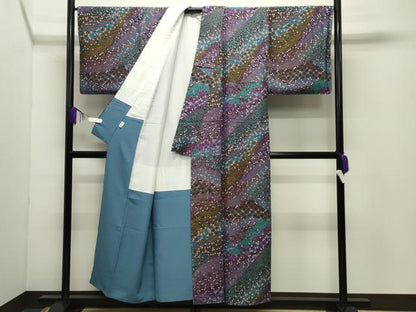 平和屋着物●上質な小紋　舞桜文　金彩　金通し地　正絹　逸品　未使用　CABD9507gh
