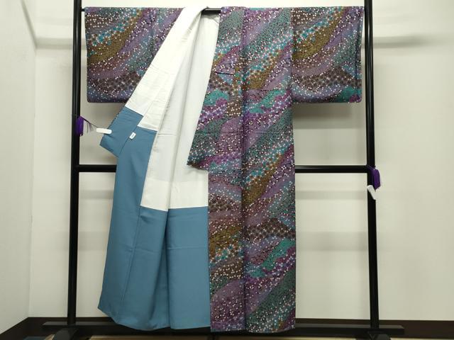 平和屋着物●上質な小紋　舞桜文　金彩　金通し地　正絹　逸品　未使用　CABD9507gh