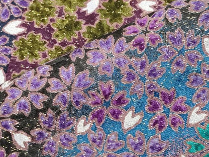 平和屋着物●上質な小紋　舞桜文　金彩　金通し地　正絹　逸品　未使用　CABD9507gh