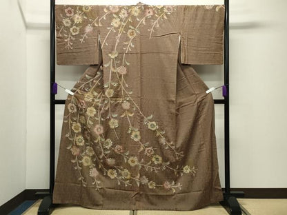 平和屋着物●訪問着　辻が花　絞り　金通し地　正絹　逸品　CABD9508gh