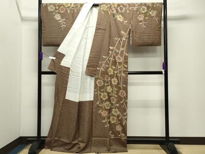 平和屋着物●訪問着　辻が花　絞り　金通し地　正絹　逸品　CABD9508gh