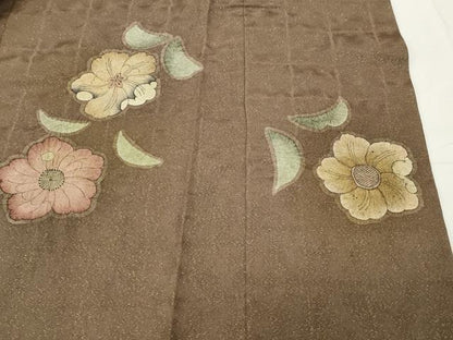 平和屋着物●訪問着　辻が花　絞り　金通し地　正絹　逸品　CABD9508gh