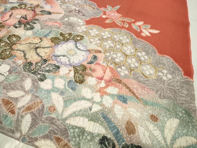 平和屋着物●豪華振袖　辻が花　絞り　金彩　上代45万　仮絵羽　逸品　未使用　CABD9510gh