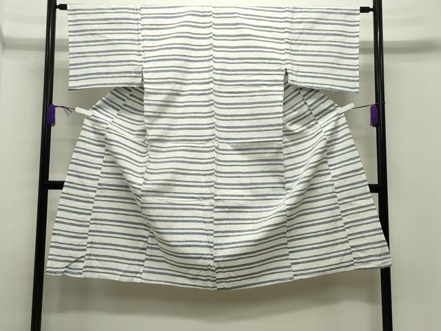 平和屋着物∴夏物 男性 浴衣 横段文 綿 逸品 CABD9511gh