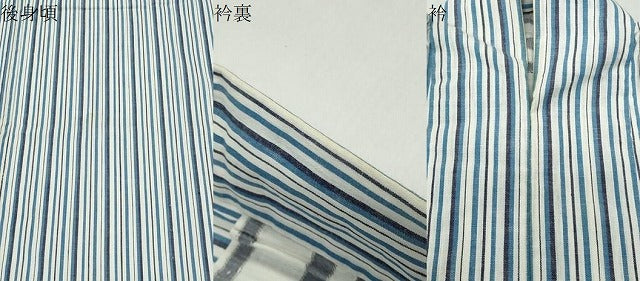 平和屋着物∴夏物　男性　浴衣　縞　綿　逸品　CABD9512gh