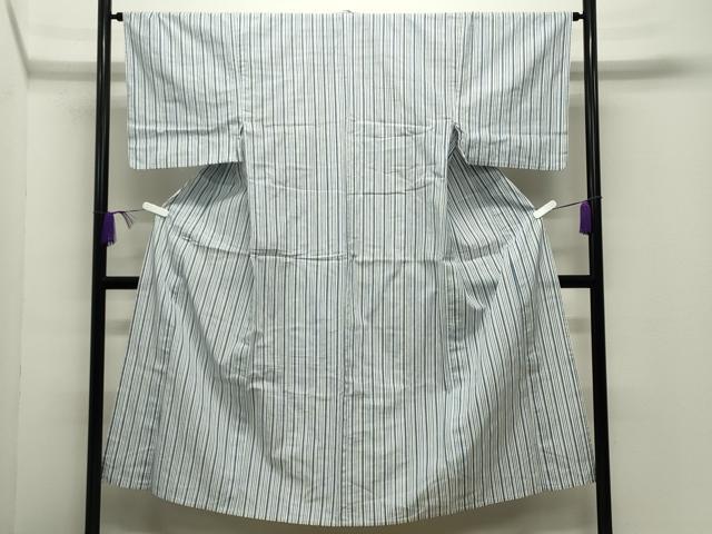 平和屋着物∴夏物　男性　浴衣　縞　綿　逸品　CABD9512gh