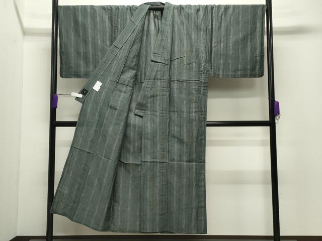 平和屋着物∴夏物 男性 浴衣 縞 綿麻 逸品 CABD9514gh