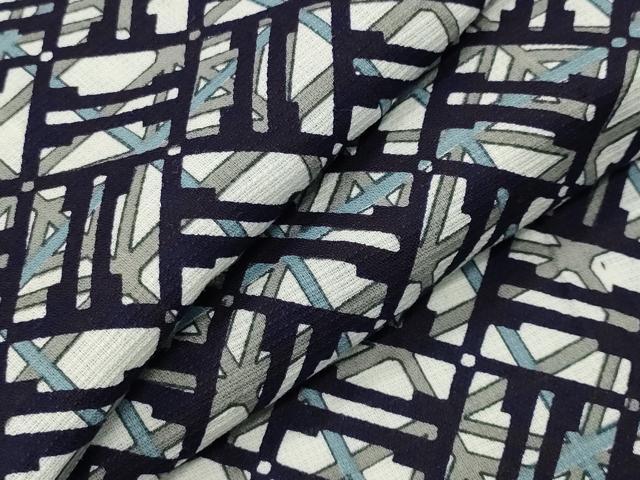 平和屋着物∴夏物 男性 浴衣 幾何学文様 綿 逸品 CABD9517gh