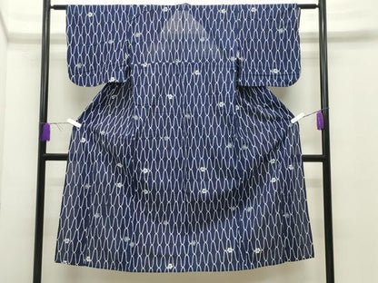 平和屋着物∴夏物 浴衣 綿絽 花菱文 綿 逸品 CABD9519gh