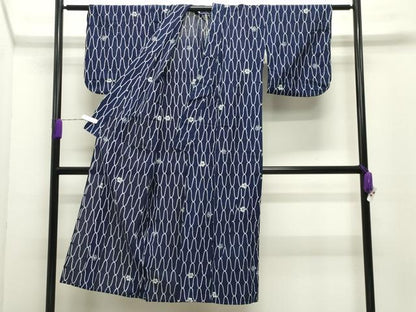 平和屋着物∴夏物 浴衣 綿絽 花菱文 綿 逸品 CABD9519gh