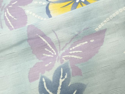 平和屋着物∴夏物 浴衣 綿絽 朝顔 舞蝶文 綿 逸品 CABD9521gh