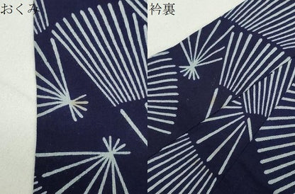 平和屋着物∴夏物　浴衣　扇面重ね文　綿　逸品　CABD9522gh
