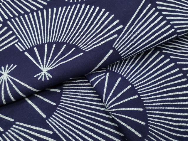 平和屋着物∴夏物　浴衣　扇面重ね文　綿　逸品　CABD9522gh