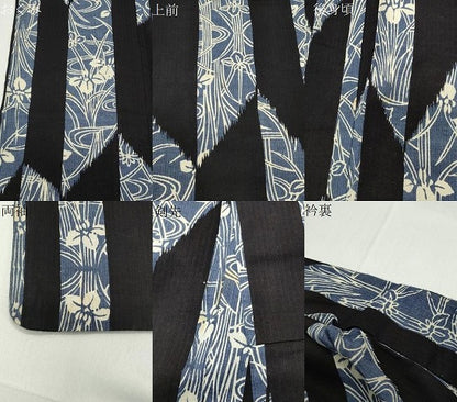 平和屋着物∴夏物　浴衣　杜若　矢羽根文　綿　逸品　CABD9523gh