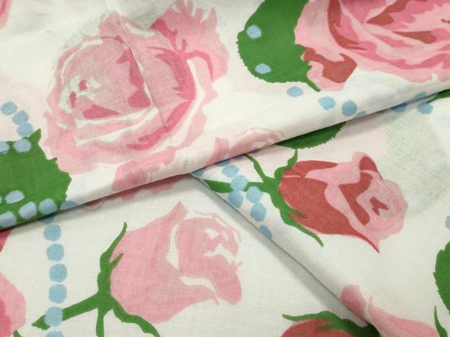 平和屋着物∴夏物 浴衣 薔薇 綿 逸品 CABD9524gh