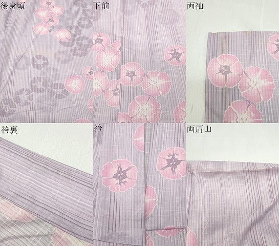 平和屋着物∴夏物 浴衣 朝顔 綿 逸品 CABD9525gh