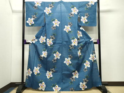 平和屋着物∴夏物 綿紅梅 浴衣 桔梗 綿 逸品 CABD9526gh