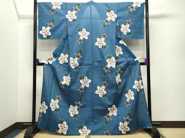 平和屋着物∴夏物 綿紅梅 浴衣 桔梗 綿 逸品 CABD9526gh