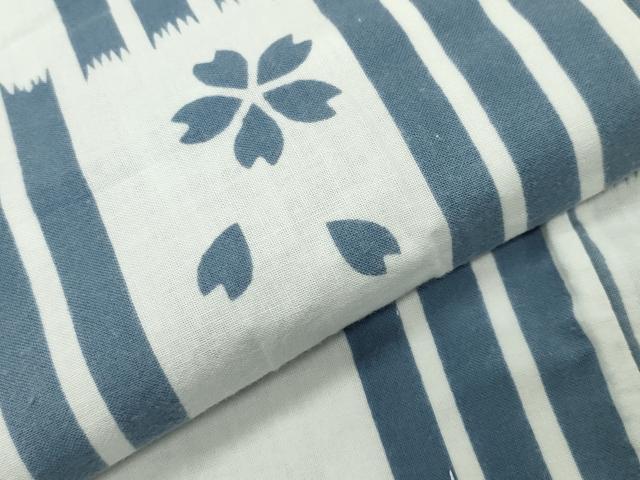 平和屋着物∴夏物 浴衣 舞桜文 綿 逸品 CABD9527gh