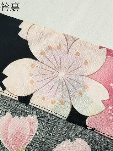 平和屋着物∴夏物 浴衣 金魚 舞桜文 綿 逸品 CABD9530gh