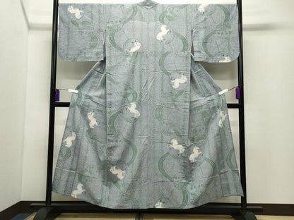 平和屋着物∴夏物 浴衣 馬 団扇 綿 逸品 CABD9532gh