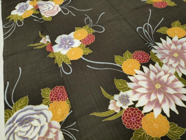 平和屋着物∴夏物 こむさでもーど・COMME CA DU MODE 浴衣 舞花文 綿麻 逸品 CABD9533gh